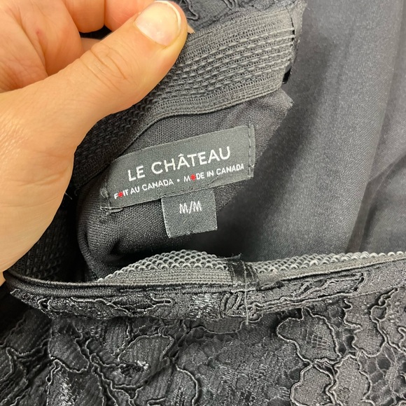 Le Chateau Black Lace Strapless Prom Dress Sz M - Picture 15 of 16